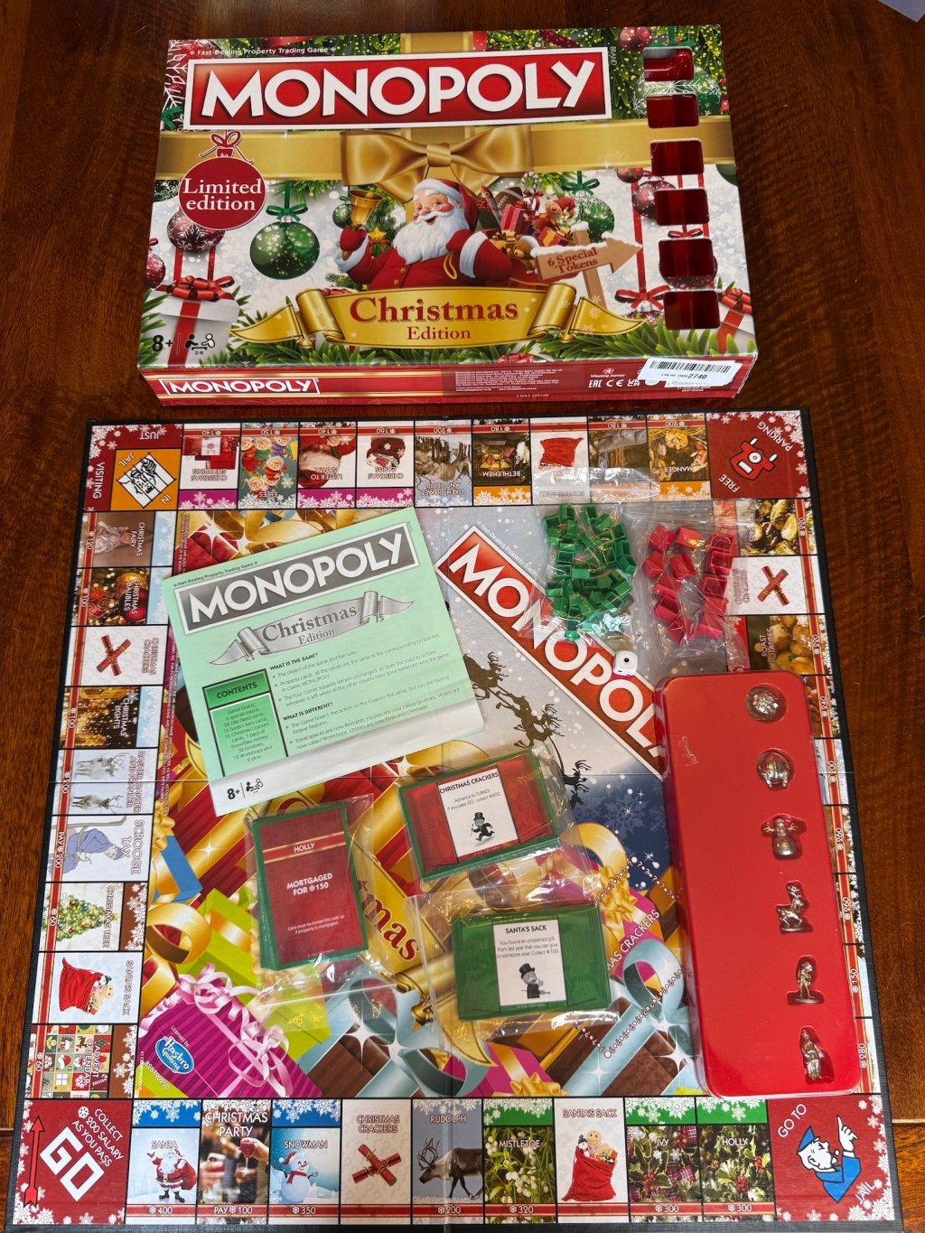 Monopoly Christmas Edition Limited Edition Board Game Incomplete *No Money*