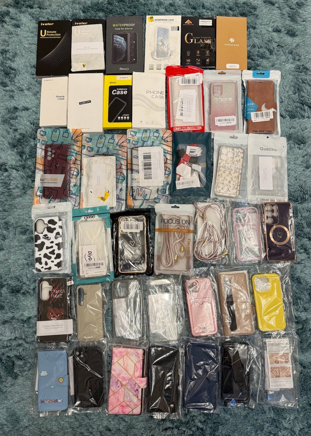 40x Mobile Phone Cases Job Lot Mixed iPhone Samsung Covers Bundle New