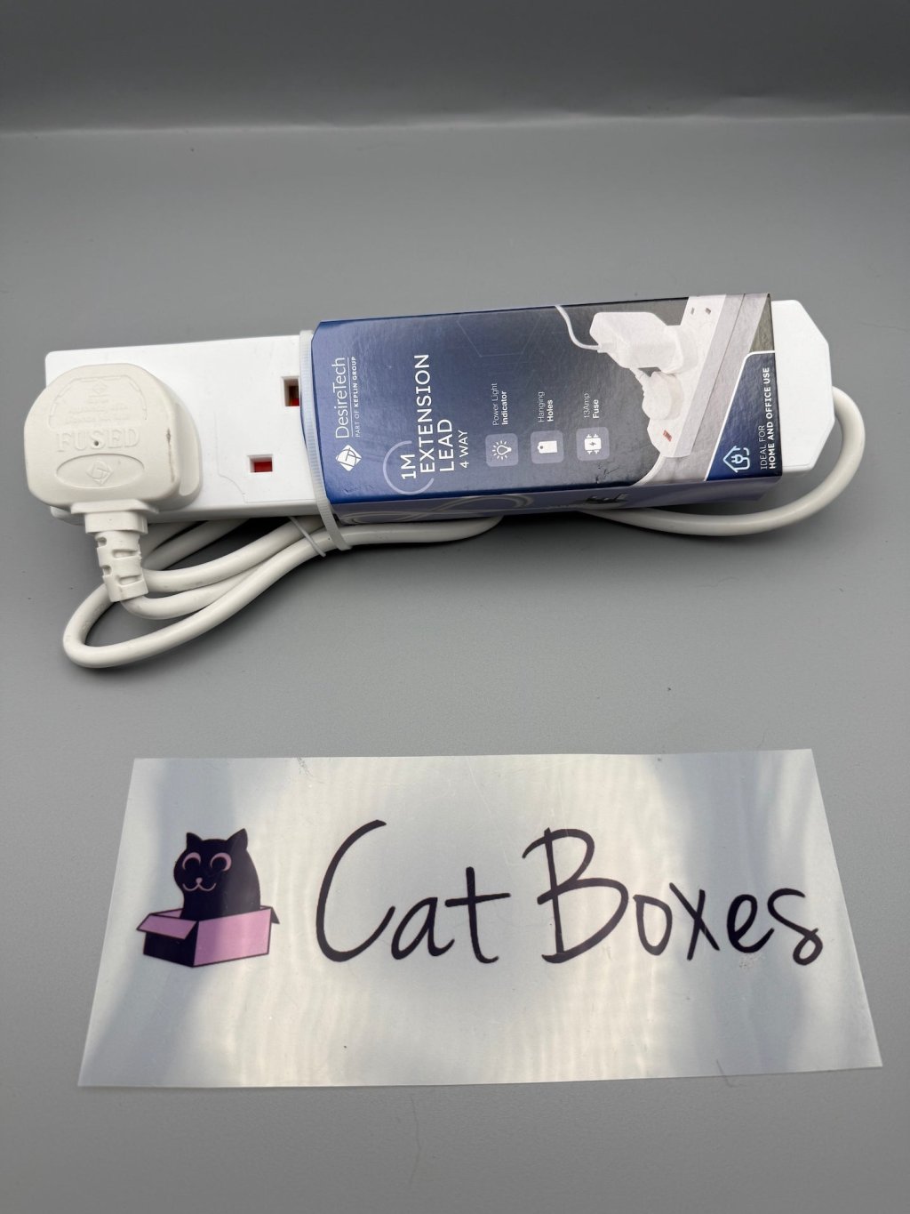 4 Gang Extension Lead 1m UK Plug Power Strip White 13A