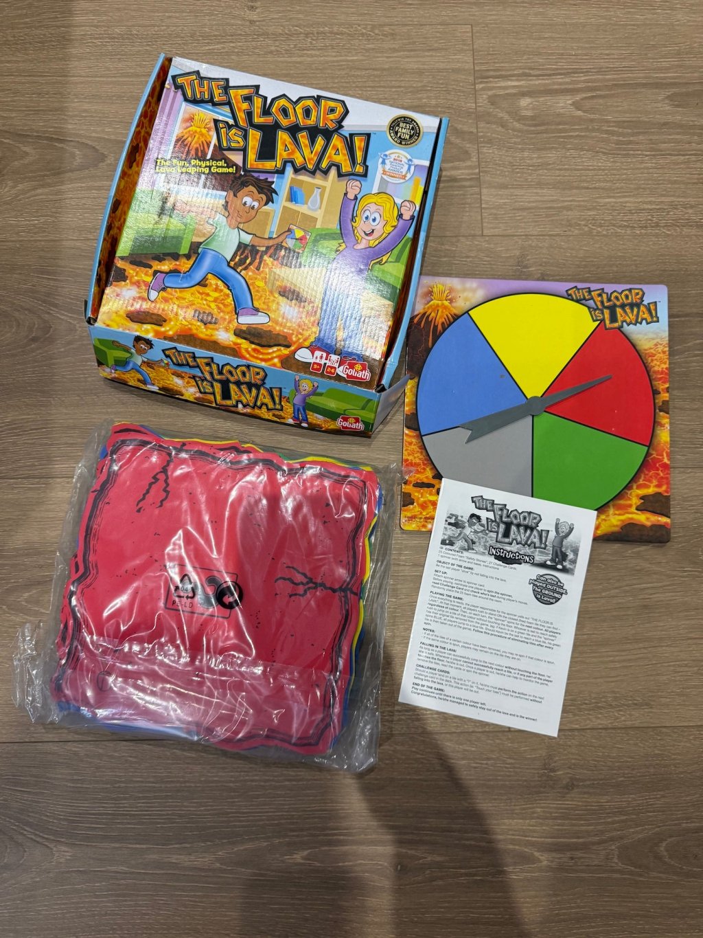 The Floor Is Lava Game 25 Foam Tiles and Spinner Replacement Parts - Incomplete