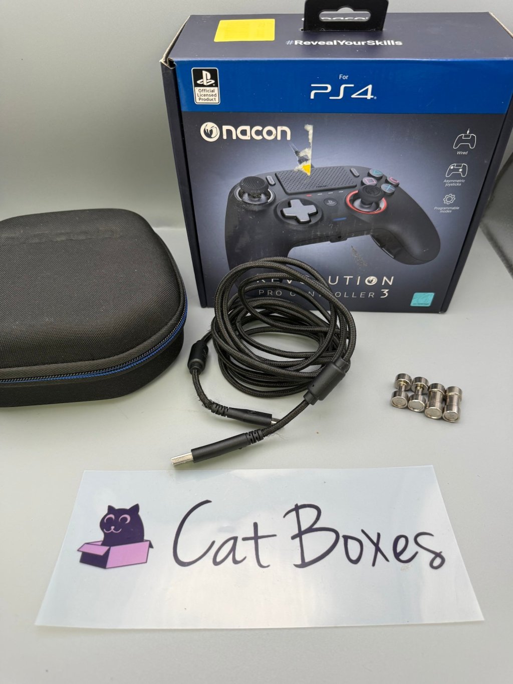 Nacon Revolution Pro 3 Original Case Cable Weights and Box Accessory Bundle