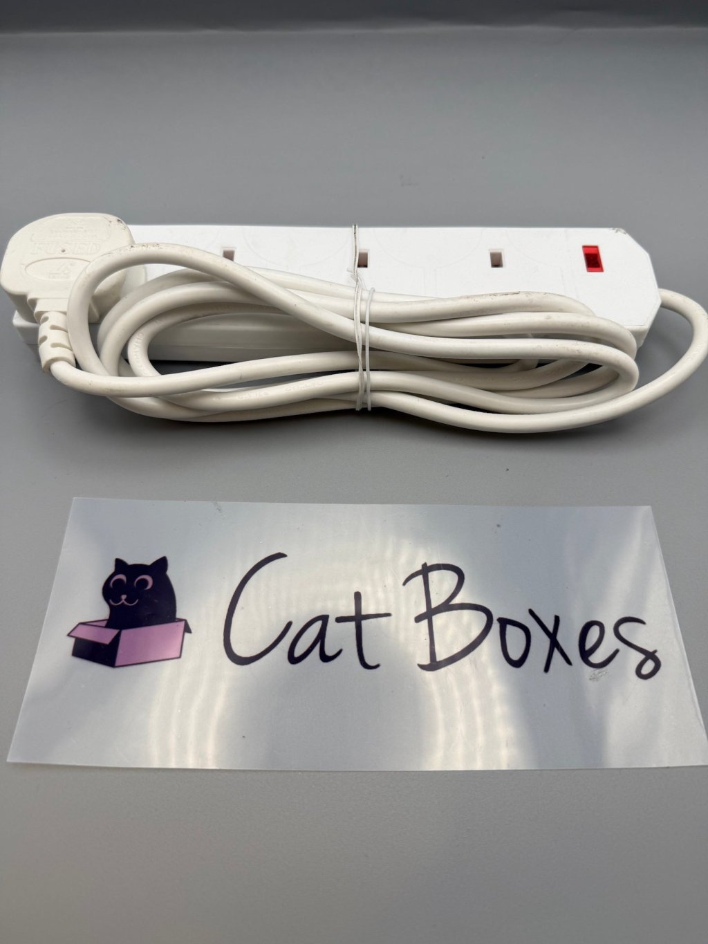 4 Gang Extension Lead 2m UK Plug Wall Mountable Power Strip White